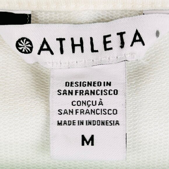 Athleta Women's Retroterry V-Neck Breathable Cream Vest Sweatshirt Sz Medium NWT - Picture 5 of 11